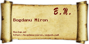 Bogdanu Miron névjegykártya